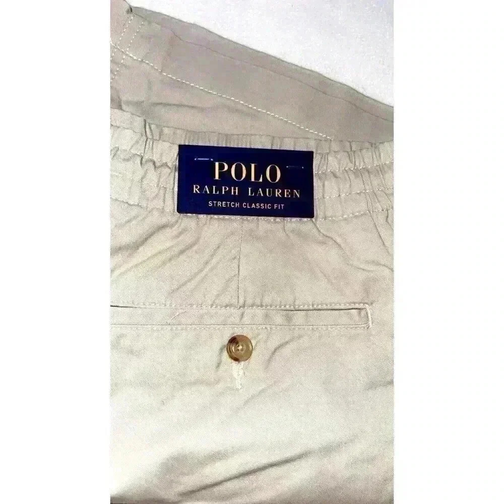 Polo Ralph Lauren Shorts Men's Khaki Tan Stretch Classic Fit Drawstrings